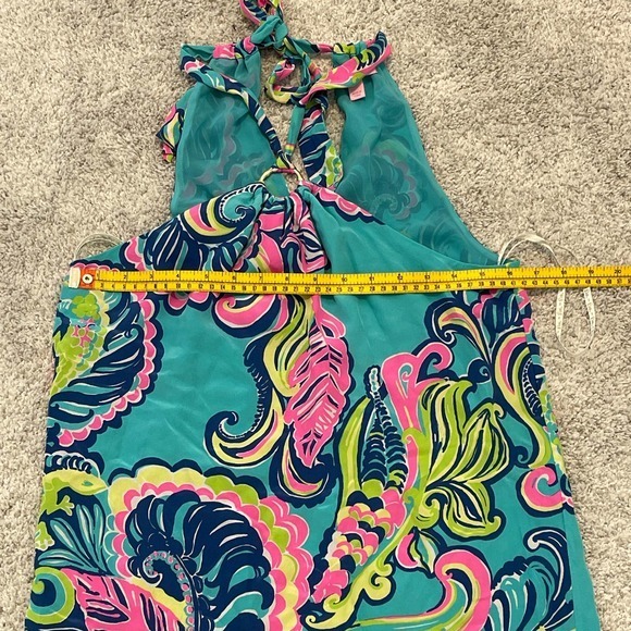 Lilly Pulizer Cassandra High Neck Tank Top 100% Silk‎ Small Pre-owned - Picture 7 of 8